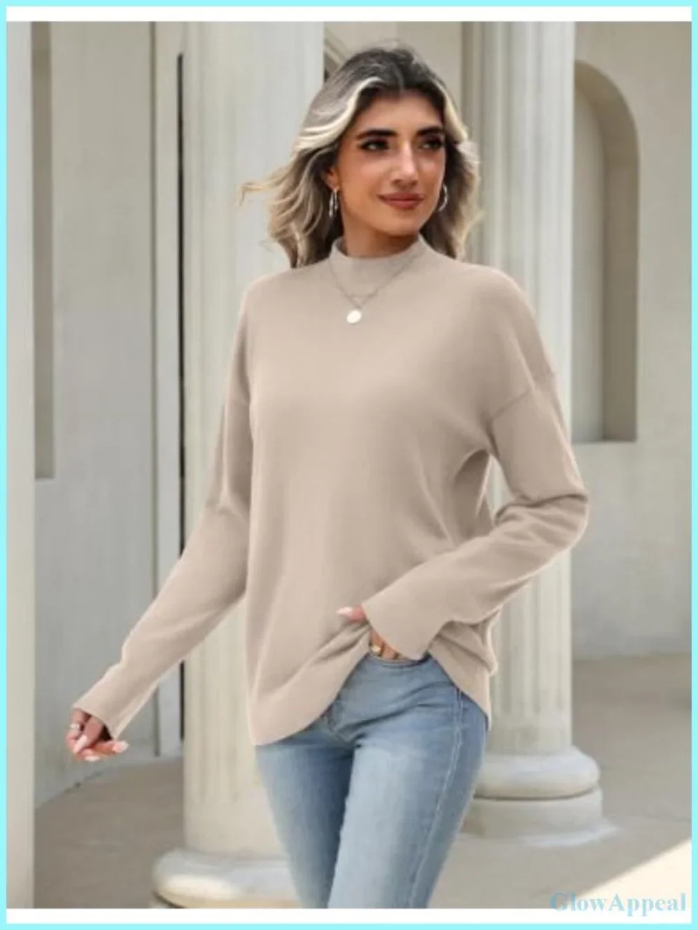 Womens Turtleneck Sweater Lightweight Knit Long Sleeve Pullover
